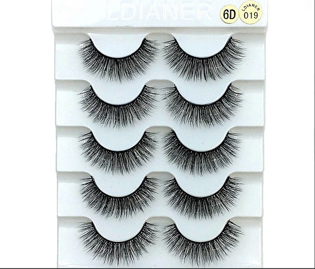 5 pairs 3D mink false eyelashes natural makeup eyelash extension long cross volume soft fake eye lashes winged faux cils