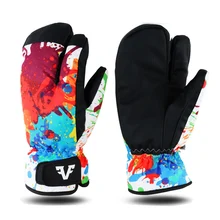 Водонепроницаемые теплые зимние лыжные перчатки с 3 пальцами, варежки для сноуборда, снегохода, мотоцикла, уличные спортивные перчатки для женщин и детей