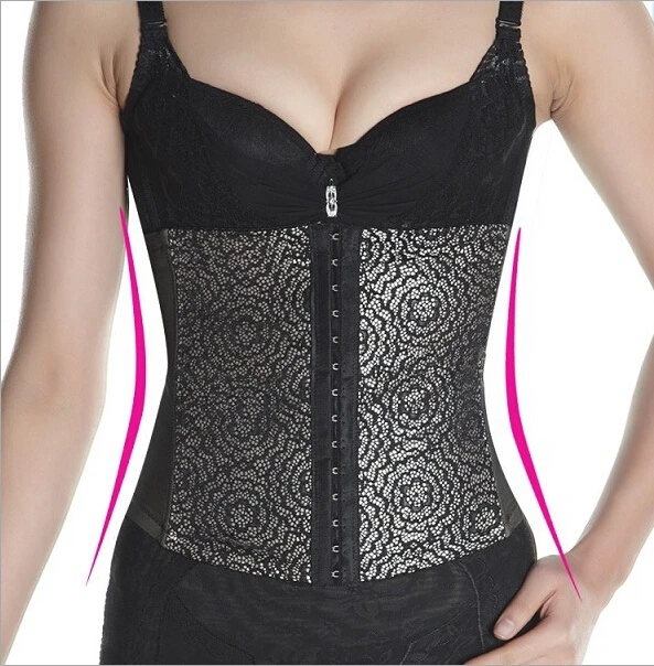 Women Waist Cincher Breathable Cotton Waist Corsets Black Lace Butt