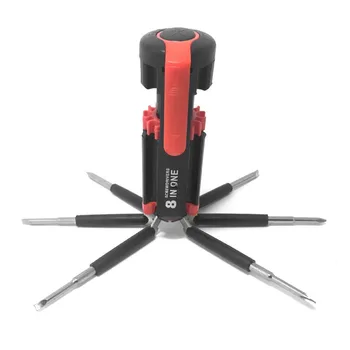 

Multi-function 8-in-1 Screwdriver Toolkit with LED Torch Flashlight Outdoor Survival Handy Tool for Camping Hiking Travel