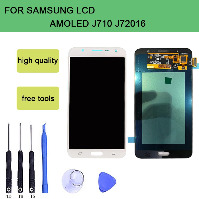 

szHAIyu Super Amoled J710 LCD Display For Samsung Galaxy J7 2016 J710 J710FN J710F J710M J710Y J710G 5.5 Inch Screen With Tools