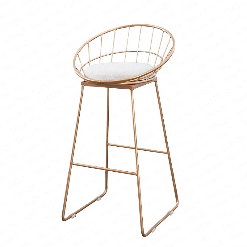 Nordic Bar Stool Wrought Iron Cashier High Modern Minimalist Back Chair Creative Personality Dotomy Stools | Мебель