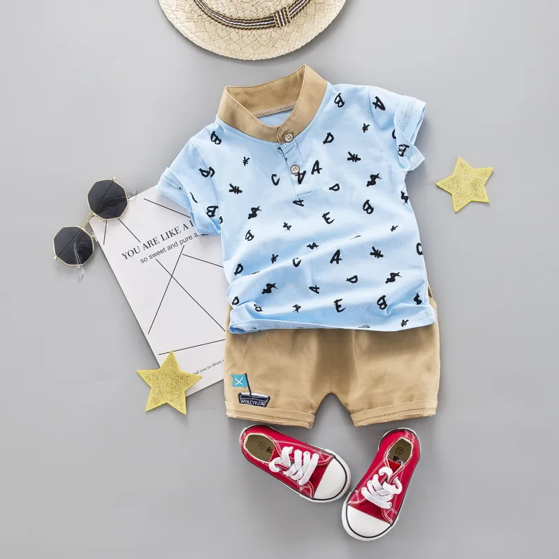 JIOROMY/осенний комплект одежды для мальчиков 0-3 лет, новинка года, модная Стильная хлопковая одежда с круглым вырезом и длинными рукавами и принтом медведя для маленьких мальчиков, k1 - Цвет: blue 302813