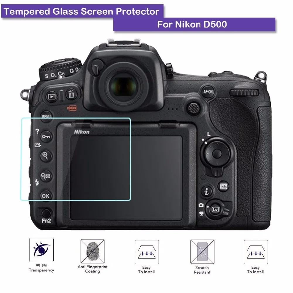 Защитная пленка для ЖК-экрана из закаленного стекла цифровой камеры Nikon DSLR D500 |