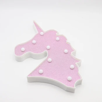 

Romantic Cute LED Unicorn Night Lights Marquee Sign Cactus Star Snowfake Luminary Wall Lamp Cartoon Animal Decor Lighting Gifts
