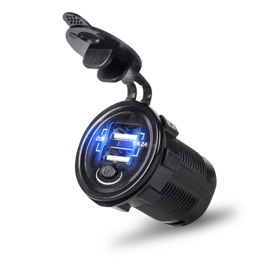  Ʈ USB 縻 12-24V Է  ο  ڵ  5V 2.1 + 2.1A ܼƮ, ڵ  Ϳ   On/Off