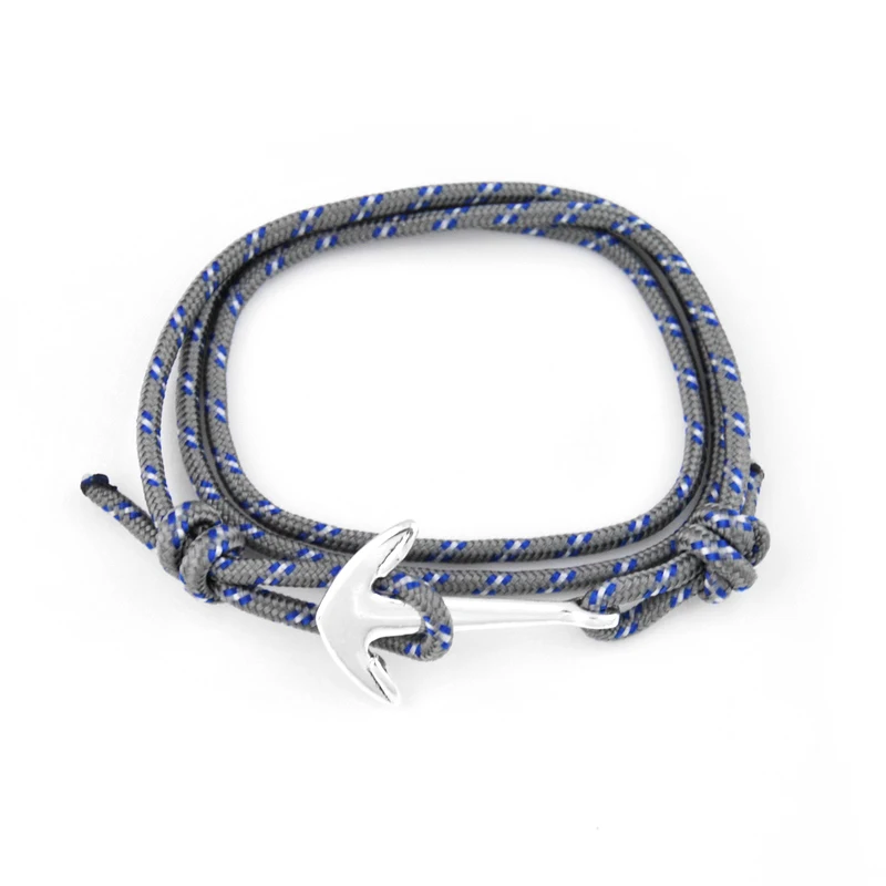 

2017 Fashion Jewelry Multilayer Risers Silver Anchor Bracelet For Women&Men Friendship Bracelets Gift