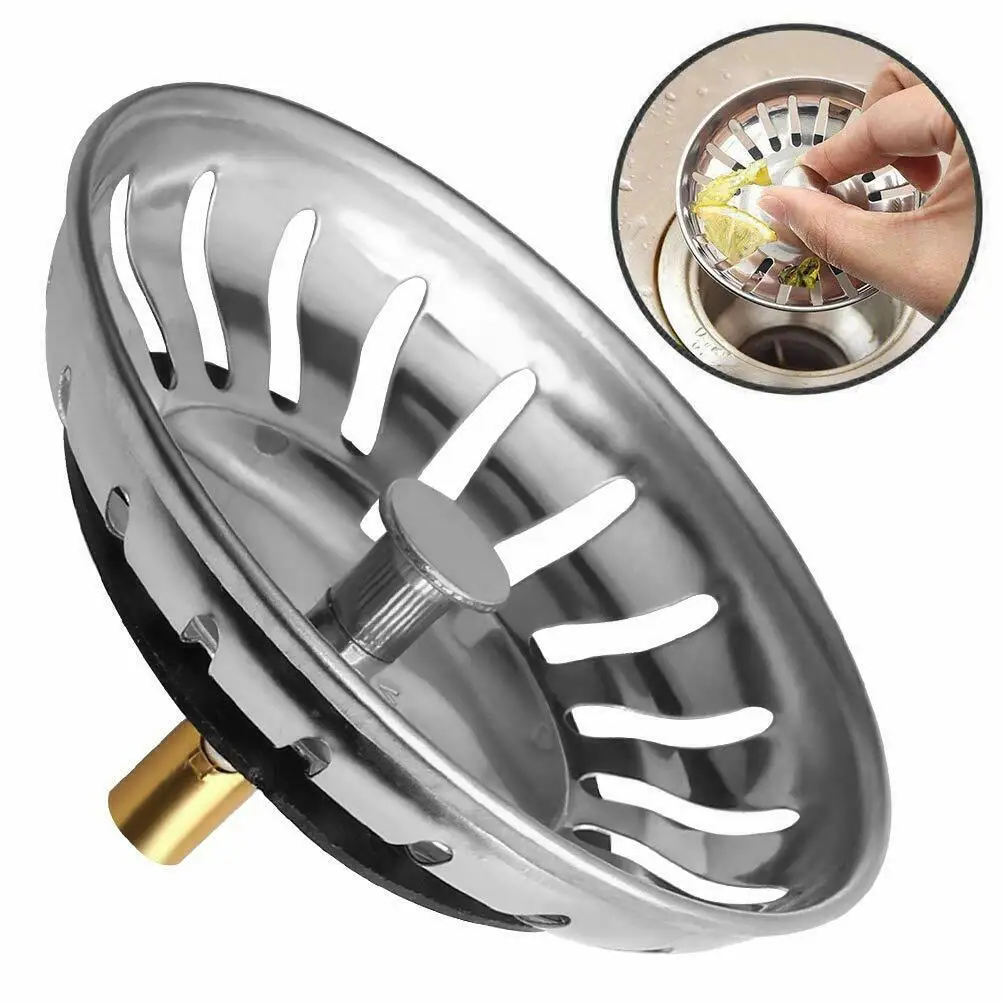 Stainless Steel Kitchen Sink Strainer Stopper Sewer Waste Plug Sink Filter Bathroom Hair Catcher Kitchen Accessories