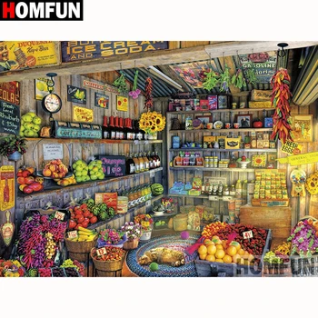 

HOMFUN Full Square/Round Drill 5D DIY Diamond Painting "Collection of items" Embroidery Cross Stitch 5D Home Decor Gift A18155