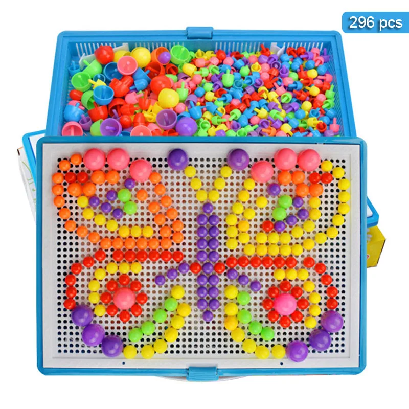 

296Pcs Mushroom Nail Kit Set Baby Puzzle Toys 3D Puzzle Blocks Toy For Children Composite Intellectual Educational Toys