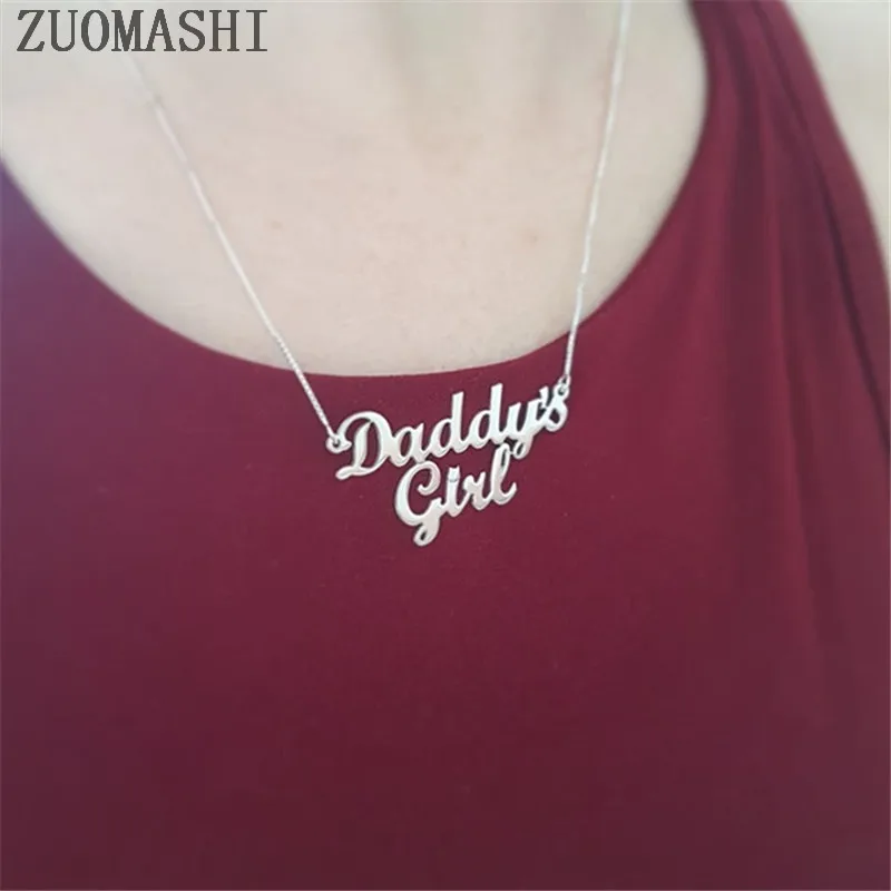 Daddy's Girl Pendant Choker Necklace Personalized Name Necklace Fashion Women Jewelry Kids Girls Birthday Gift Custom Name Gift