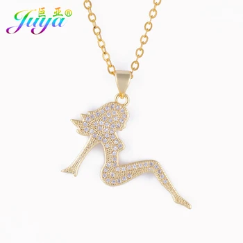 

2020 Fashion Long Necklace Handmade Gold /Rose Gold Naked Girl Necklace For Women Lady Gift Jewelry Pendant Necklace