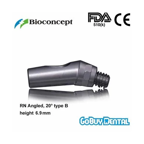 Straumann Compatible RN Angled Abutment, 20 type B, height 6.7mm, Long(Regular Neck) straumann compatible bone level wn solid abutment 6 degrees height 5 5mm brown wide neck 033020