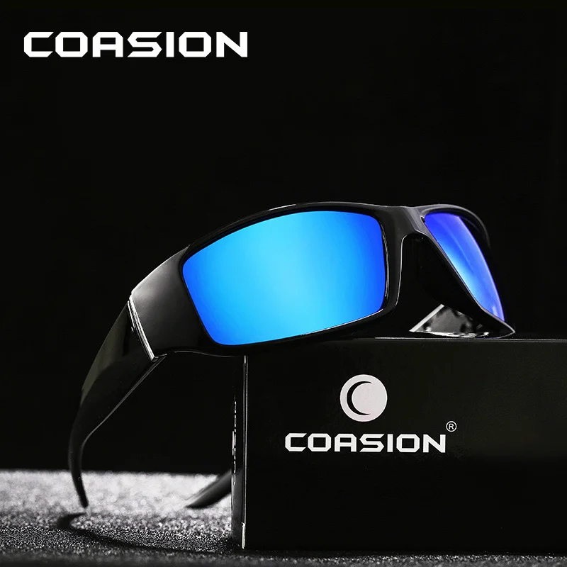 Мужские солнцезащитные очки COASION брендовые ветрозащитные поляризационные для