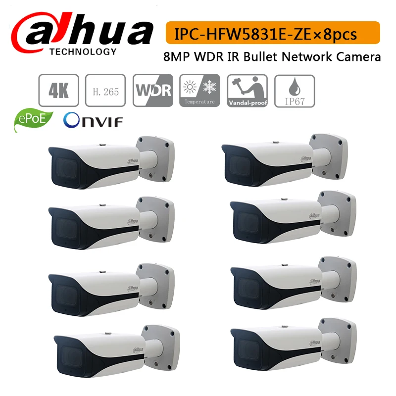 Сетевой видеорегистратор Dahua IPC-HFW5831E-ZE IP Камера 2 7 мм ~ 12 объектив с переменным