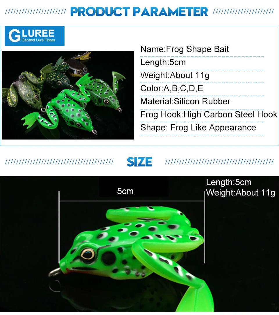 GLUREE-Ray-Frog-Fishing-Lure-5cm-Silicon-Rubber-Artificial-Bait-Topwater-Frog-Minnow-Crank-Soft-Bait-Fishing-Tackle-Multicolor_03