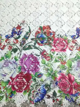 

Indian fabric white Noble royal blue african chemical cord lace fabric printing guipure lace fabric for women dress tulle fabric