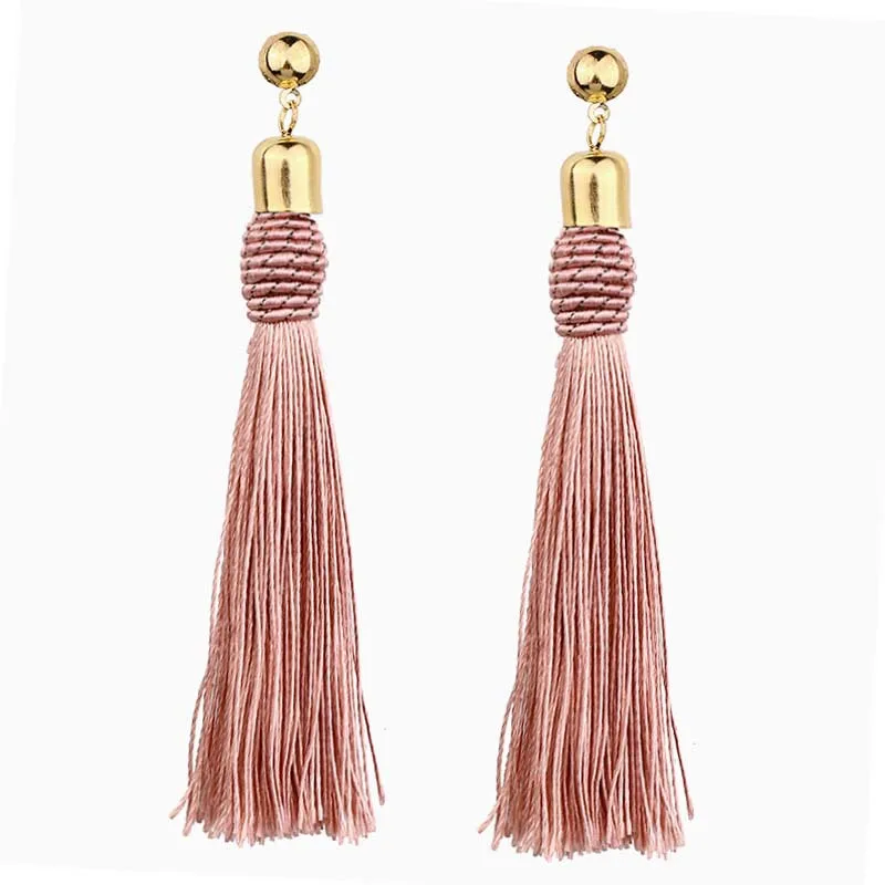 

2018 Bohemia Zircon Dangle Crystal Drop Earrings Brincos Geometry Vintage Ethnic Long Statement Tassel Earrings Women Jewelry