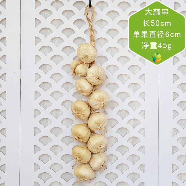 White garlic Искусственные овощи строка фрукты шампуры фрукты и овощи веревка для подвешивания фермерский дом украшения отеля фотографии P - Цвет: White garlic