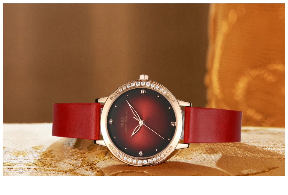 Бренд IBSO, женские часы,, ремешок из натуральной кожи и ремешок из нержавеющей стали, кварцевые часы, женские часы с кристаллами и бриллиантами, Montre Femme