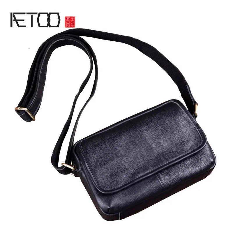 

BJYL New leather mini men bag small bag casual fashion shoulder men's Messenger bag Korean leather bag