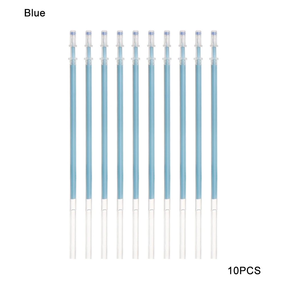 10 шт. цветная Радужная гелевая ручка для вспышки хайлайтер заправка цвет полный сверкающие заправки живопись Сменные стержни для ручек школьник - Цвет: Синий