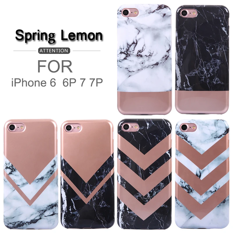 For Iphone 7 7plus Case Luxury Rose Gold Mosaic Marble Splice Style Soft Cover Case For Iphone 8 8plus 6 6plus 6s 6s Plus X Case For Iphone Case Forfor Iphone Aliexpress