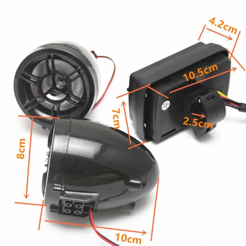 Мотоцикл сигнализация Водонепроницаемый звук Системы fm-радио стерео усилитель MP3 динамики сигнализация Системы с слот USB SD