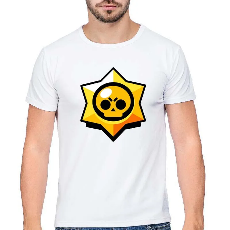 

2019 T-shirt Fashion Short sleeve O-Neck Cartoon Unisex 100% Cotton Summer brawl stars