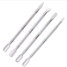 4 шт./лот из нержавеющей стали кутикулы толкатель триммер металлический двухсторонний палец мертвой кожи толкатель ногтей Маникюр Педикюр Инструмент кутикулы