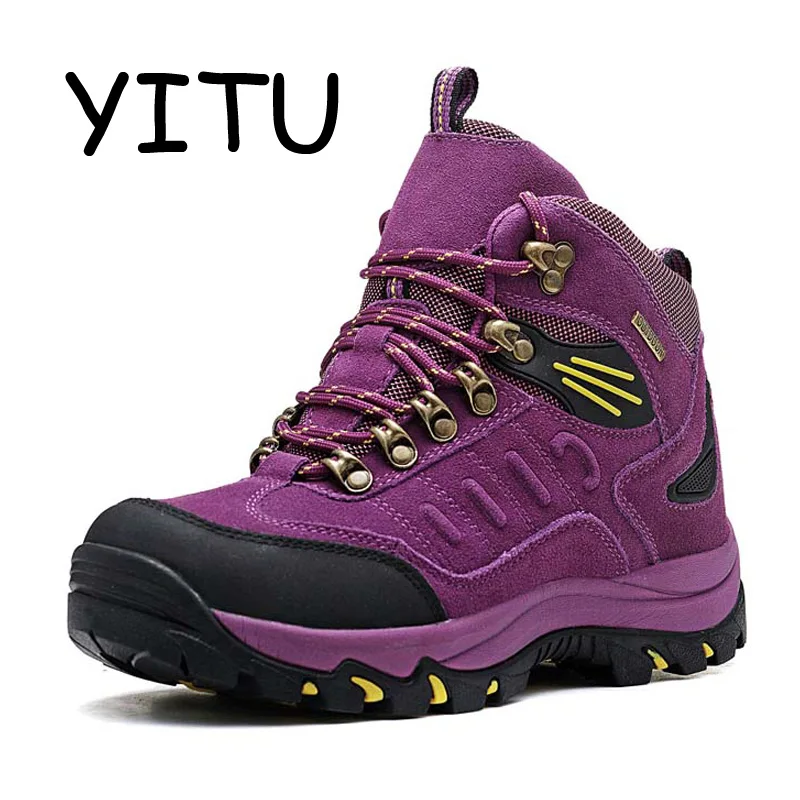 YITU 2018 Winter Hiking Boots Women Fur 