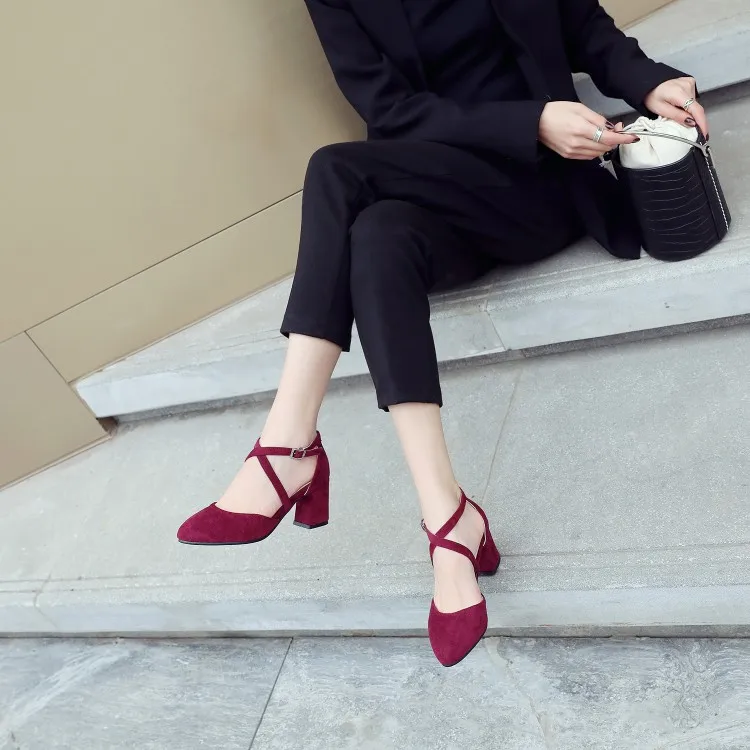

Big Size 11 12 13 14 15 high heels sandals women shoes woman summer ladies Velvet bread head with crossed feet ring strap tip