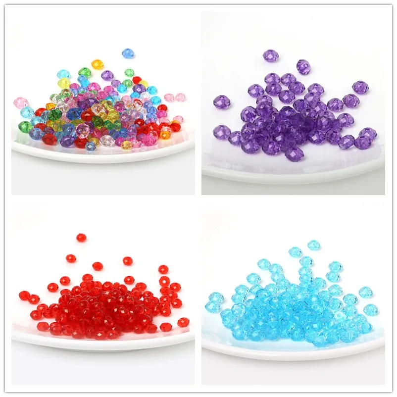 100 CRYSTAL GLASS /& WOOD ACRYLIC ROUND BEADS SPACER BEADS JEWELLERY MAKING