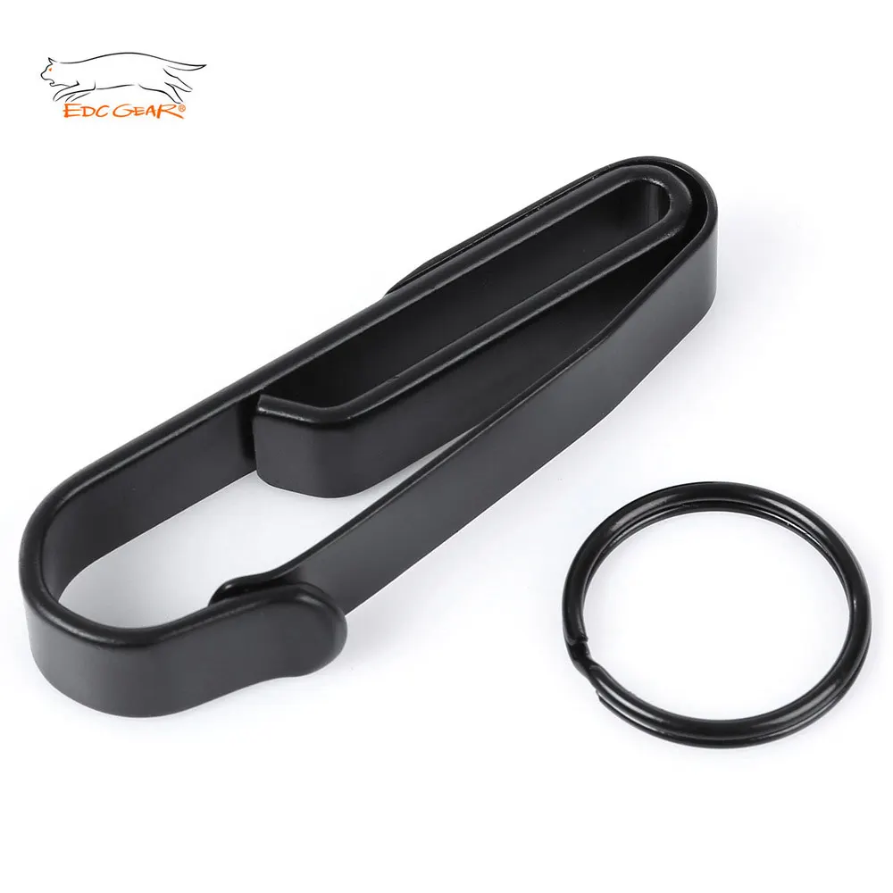 

EDCGEAR Outdoor Tool Stainless Steel Belt Clip Spring Keychain with Key Ring For Hanging Small Items Like Key Flashlight Tools