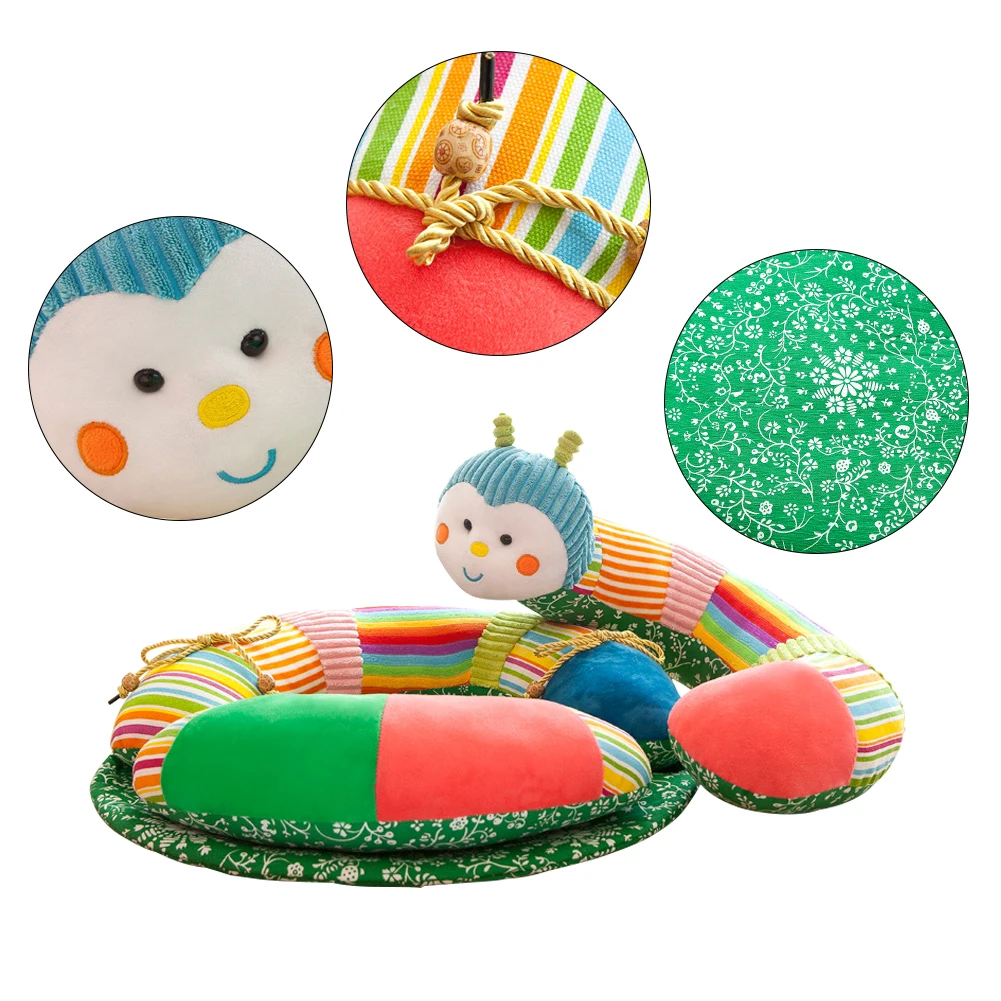 New Cartoon Baby Learning Sitting Chair Infant Safe Baby Seat Sofa Safety Protective Chair Caterpillar Plush Sofa Floor Crib