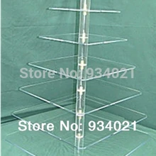 7 ярусов квадратные акриловые кекс вечерние свадебные торт стенд Свадебные украшения