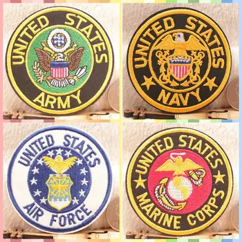 

Free Shipping Army Navy Air Force Navy stickers 4pcs/lot Iron On Embroidered cloth patch party promotion costume decoration gift
