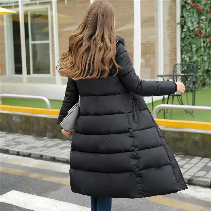 Камуфляжные женские макси пальто зимнее пальто Женская парка длинная теплая хлопковая куртка с капюшоном женская Jaqueta Feminina Inverno C3483