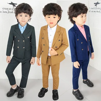 

Kids Wedding Blazer Suit Brand Flower Boys Formal Tuxedos School Suit Kids Spring Clothing Set H478