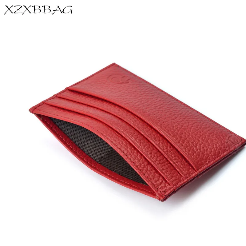 XZXBBAG 100% натуральная кожа держатели для кредитных карт женские простые тонкие