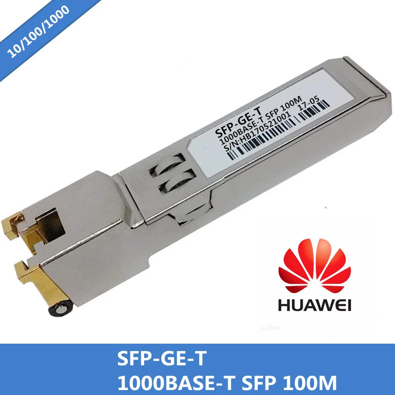 

100% New Compatible For Huawei SFP-GE-T RJ45 SFP Optic Module 10/100/1000BASE-T Gigabit RJ-45 Copper 100m
