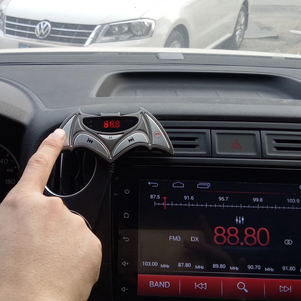 Car FM Transmitter & Aux Receiver 2in1 Bluetooth Car Kit AUX Audio Adapter Ground Loop Noise Isolator