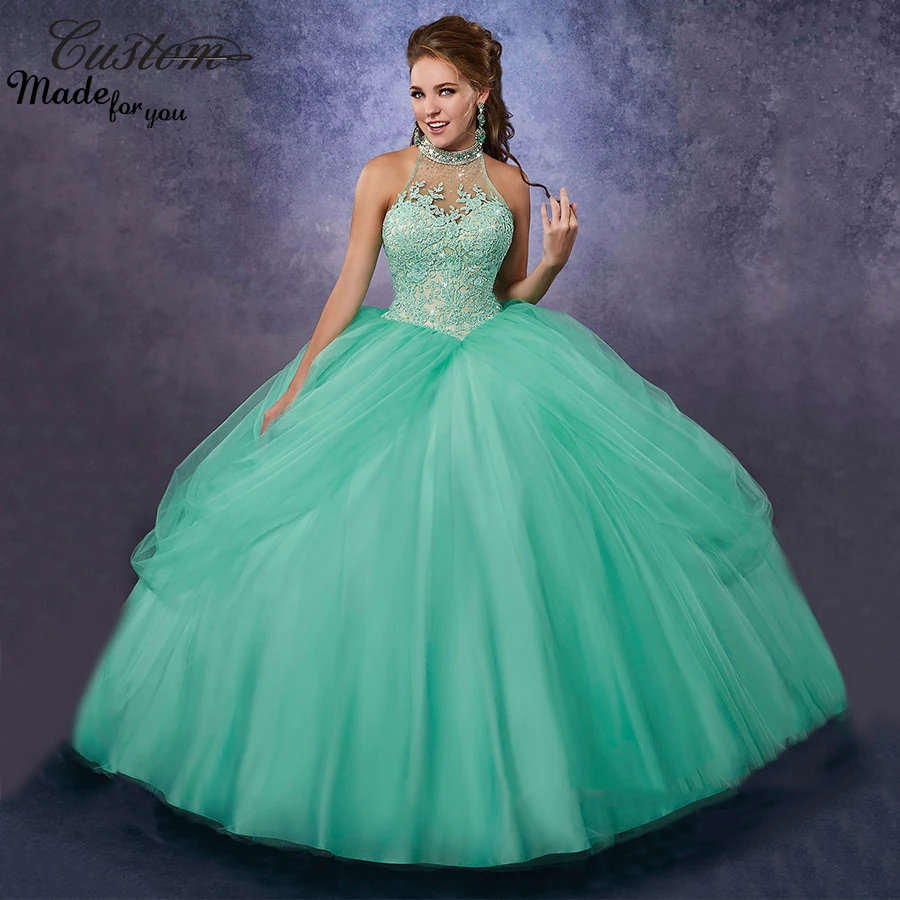 Хитрый Vestidos De 15 Anos Дебютантка Бальные Платья Кружева Аппликация Плюс Размер