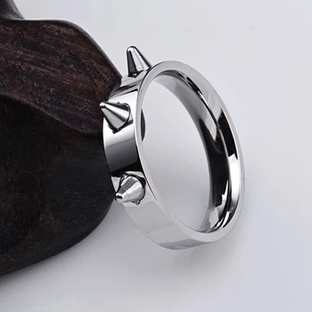 

Self-defense stainless steel ring punk style men's and women's thorn jewelry Joyas para hombres y mujeres