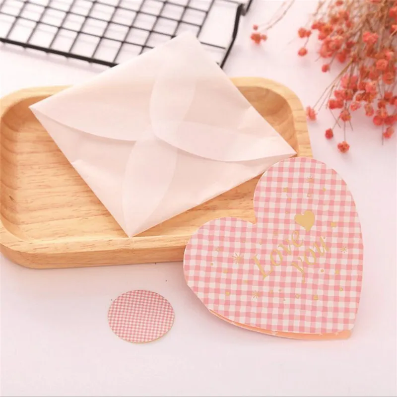 2Pcs/lot Love Heart Romance Memo Pads Express Greeting Folded Card