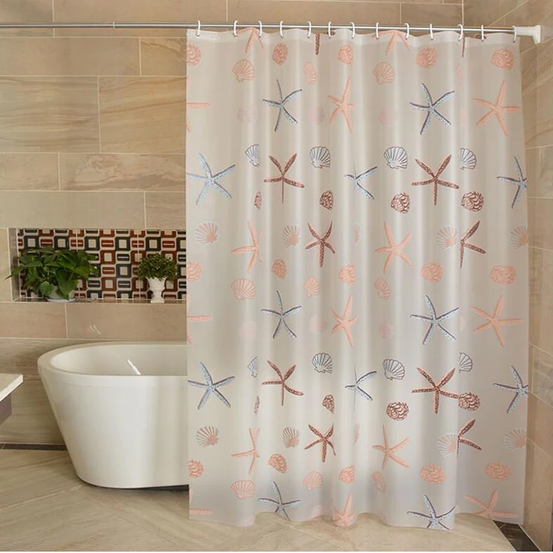 

PEVA Bathroom Waterproof Shower Curtain set With Hook
