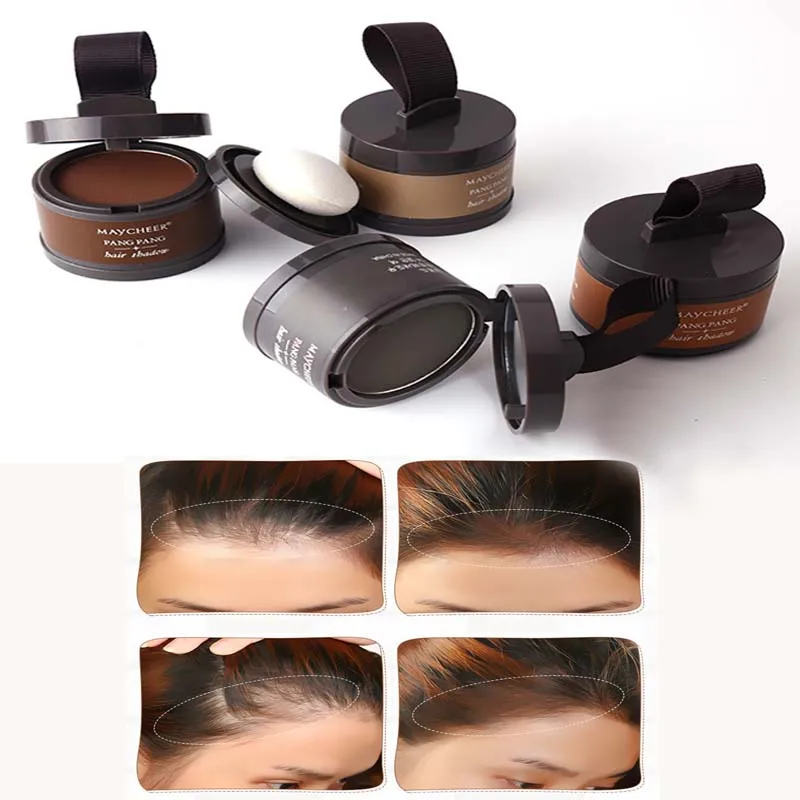 

Makeup Hair Line Shadow Powder with Mirror & Puff 4 Color Rose Extract Easy to Wear Concealer Bronzer Highlighter