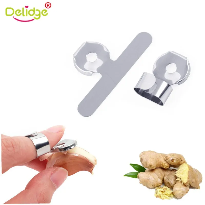 Delidge 3 pcs/set Chestnut Garlic Ginger Peeler Slicer Stainless Steel
