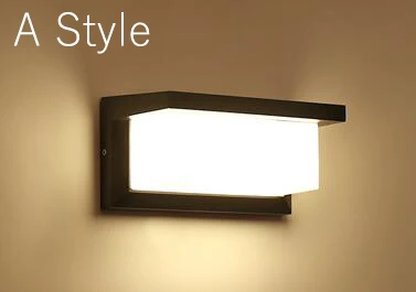 Современный светодиодный настенный светильник из алюминия, открытый водонепроницаемый настенный светильник, для сада, крыльца, патио, в сторону передней двери, светильник, BL23X - Испускаемый цвет: A Style
