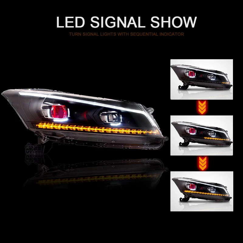 Тип СВЕТОДИОДА направленного света CNSUNNYLIGHT-для Honda Accord 2008/2009/2010/2011/2012 автомобильные фары в сборе W/светодиодный демон Eyes DRL указатели поворота